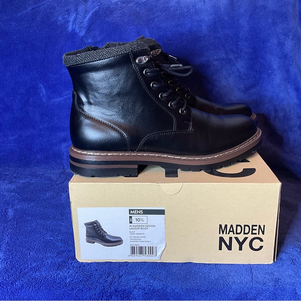 Madden NYC Devon Lace Up Boots Black Mens Size 10.5